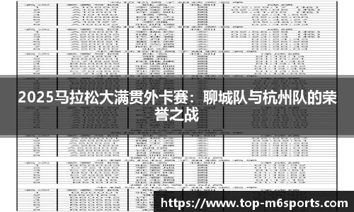 2025马拉松大满贯外卡赛：聊城队与杭州队的荣誉之战